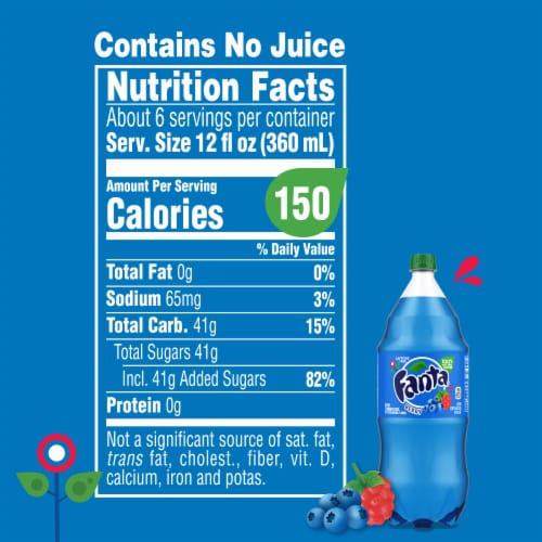 Fanta® Berry Fruit Flavored Caffeine Free Soda Bottle Perspective: left