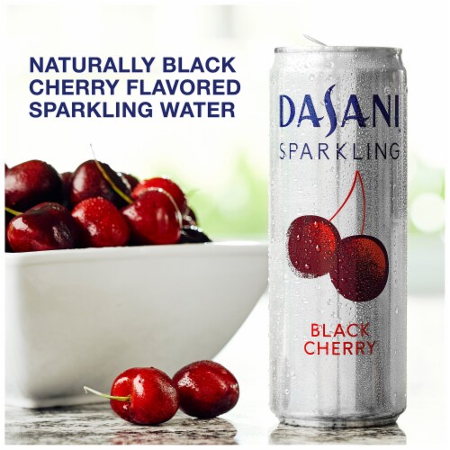Dasani® Black Cherry Flavored Sparkling Water Cans Perspective: left