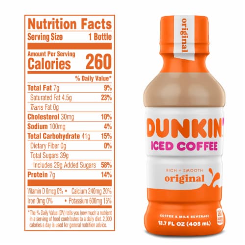 Dunkin' Iced Coffee, Original, 13.7 fl oz, 12-count