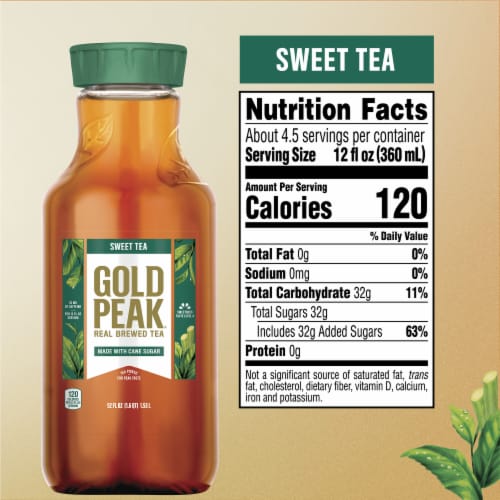 Gold Peak Sweetened Black Iced Tea Drink Perspective: left