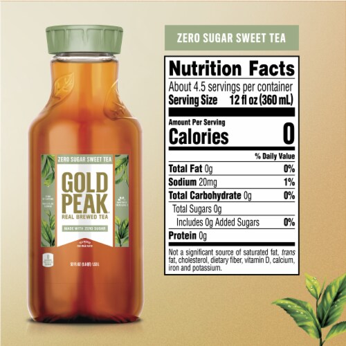 Gold Peak Diet Iced Tea No Sugar Added Zero Calorie Drink Perspective: left