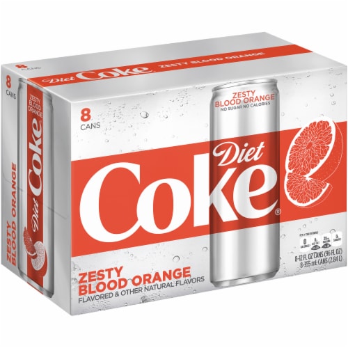 Diet Coke Zesty Blood Orange Soda Perspective: left