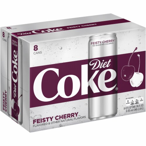 Diet Coke Feisty Cherry Soda Perspective: left