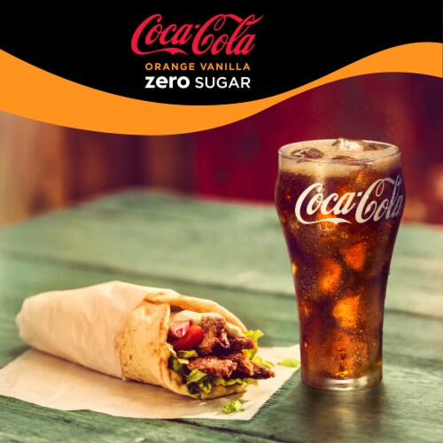 Coca-Cola® Orange Vanilla Zero Sugar Soda Cans Perspective: left