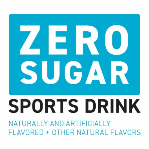 Powerade Zero Sugar Mixed Berry No Sugar Added Electrolyte & Vitamin Fruit Flavor Sports Drink Perspective: left