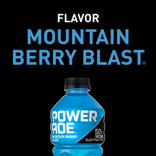 Powerade Blueberry Added Electrolyte & Vitamin Fruit Flavor Sports Drink Perspective: left