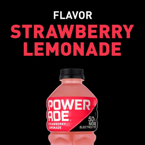 Powerade Pink Strawberry Lemonade Electrolyte & Vitamin Sports Drink Perspective: left