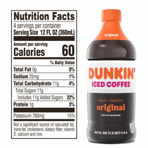 Dunkin' Original Iced Coffee Bottle, 48 fl oz - Kroger