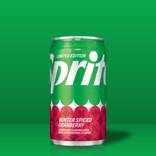 Sprite® Winter Spiced Cranberry Soda Mini Cans Perspective: left
