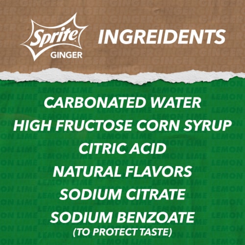 Sprite Ginger Lemon Lime And Ginger Flavored Soda Pop Soft Drink Fridge Pack Perspective: left