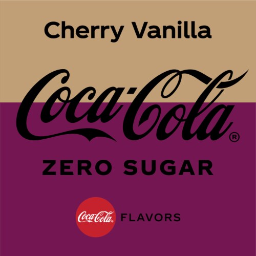 Coca-Cola® Cherry Vanilla Zero Sugar Soda Cans Perspective: left
