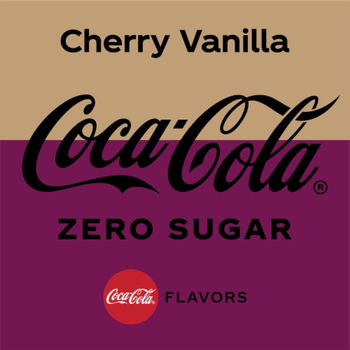 Coca-Cola® Cherry Vanilla Zero Sugar Soda Cans Perspective: left