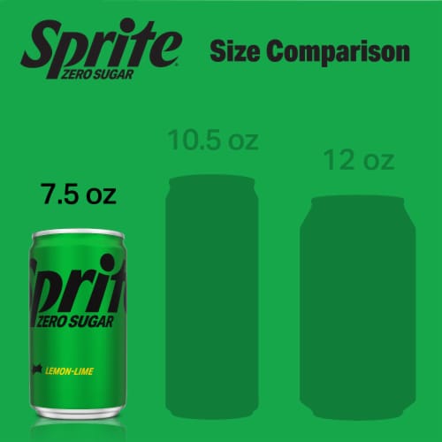 Sprite® Lemon Lime Zero Sugar Caffeine Free Soda Mini Cans Perspective: left