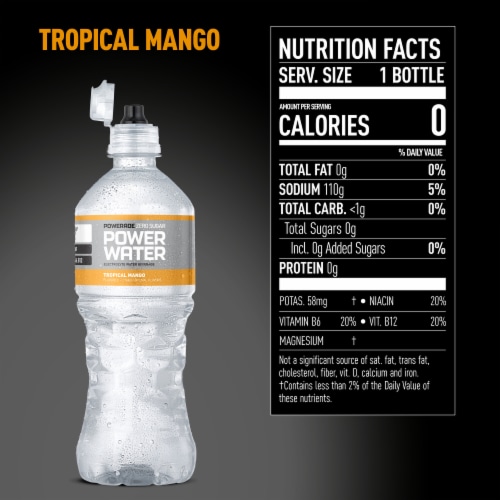 POWERADE Power Water Tropical Mango Perspective: left