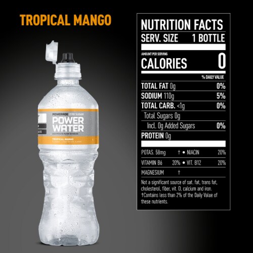 POWERADE Power Water Tropical Mango Perspective: left