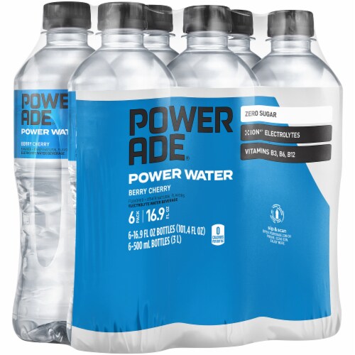 Powerade® Zero Sugar Power Water Berry Cherry Perspective: left