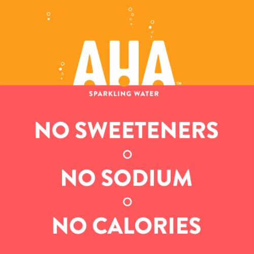 Aha® Orange And Grapefruit Flavored Sparkling Water Cans Perspective: left