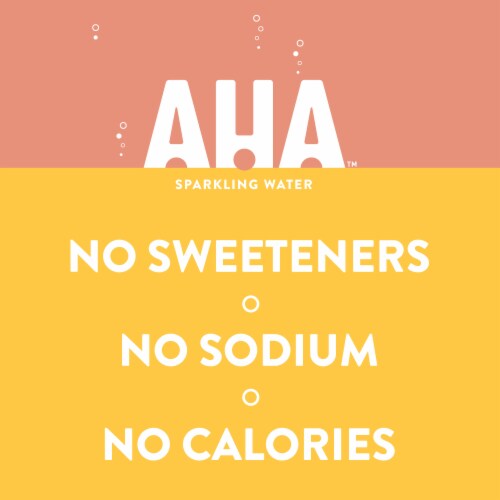 Aha® Peach And Honey Flavored Sparkling Water Cans Perspective: left