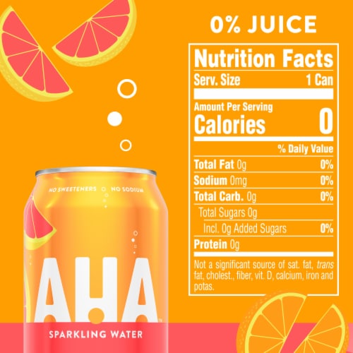 Aha Orange Grapefruit Sparkling Water Perspective: left
