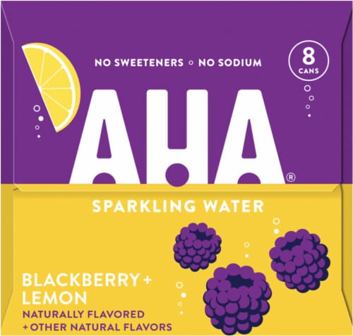 AHA® Blackberry Lemon Flavored Sparkling Water Perspective: left