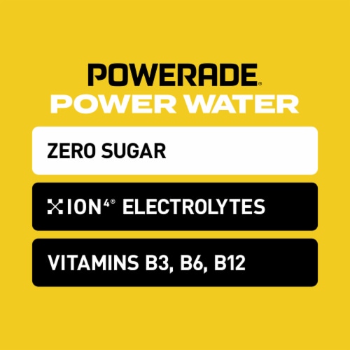 Powerade Zero Sugar Lemon Flavored Bottled Water Perspective: left