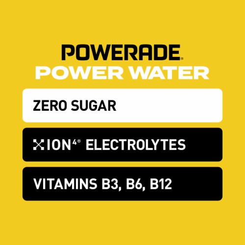 Powerade Zero Sugar Lemon Flavored Bottled Water Perspective: left