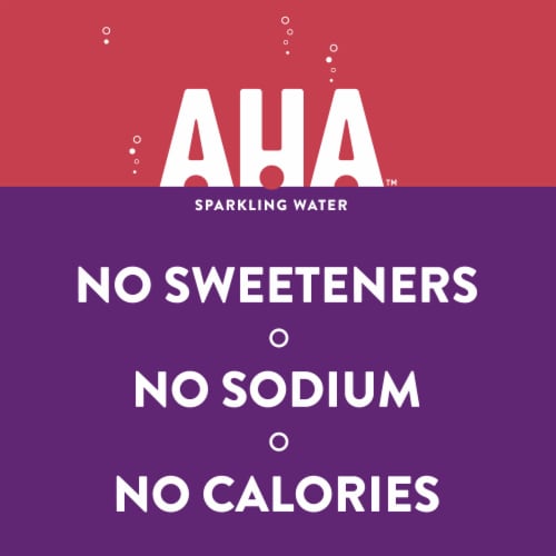 AHA® Raspberry Acai Flavored Sparkling Water Can Perspective: left