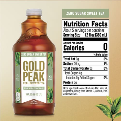 Gold Peak Zero Sugar Sweet Tea Perspective: left