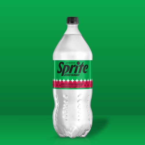 Sprite® Winter Spiced Cranberry Lemon Lime Zero Sugar Caffeine Free Soda Bottle Perspective: left