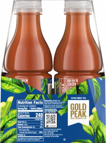 Gold Peak® Extra Sweet Tea Bottles Perspective: left