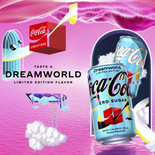 Coca-Cola® Zero Sugar Dreamworld Soda Mini Cans Perspective: left