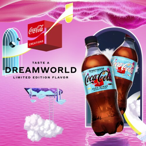 Coca-Cola® Zero Sugar Dreamworld Soda Bottle Perspective: left