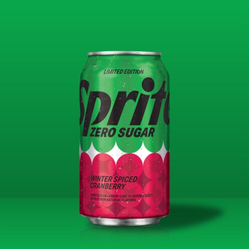 Sprite® Winter Spiced Cranberry Zero Sugar Soda Cans Perspective: left