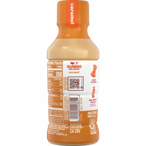 Dunkin'® Caramel Iced Coffee Bottle Perspective: left