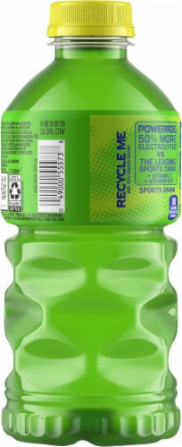 Powerade Green Apple Sour Bottle Perspective: left