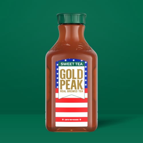 Gold Peak® Sweetened Black Tea Bottle Perspective: left
