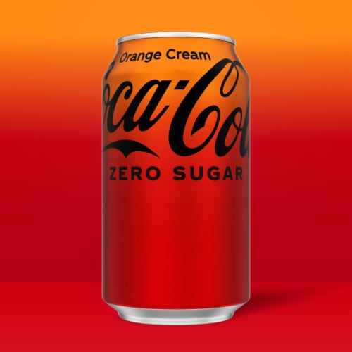 Coca-Cola® Zero Sugar Orange Cream Soda Cans Perspective: left