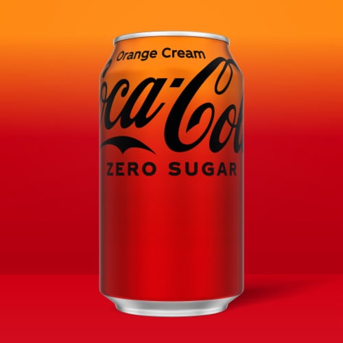 Coca-Cola® Zero Sugar Orange Cream Soda Cans Perspective: left