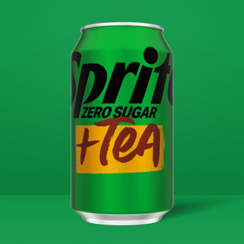 Sprite® + Tea Lemon Lime Zero Sugar Caffeine Free Soda Cans Perspective: left
