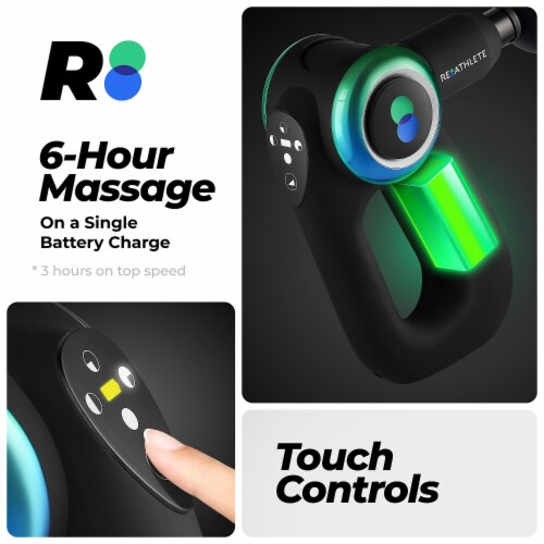 REATHLETE DEEP4S Percussion Therapy Deep Tissue Full Body Handheld Massage Gun Perspective: left