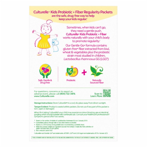 Culturelle® Probiotics Kids Regularity Dietary Supplement Packets Perspective: left