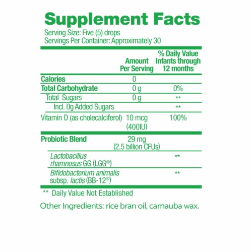Culturelle Baby Grow + Thrive Probiotic + Vitamin D Drops Perspective: left