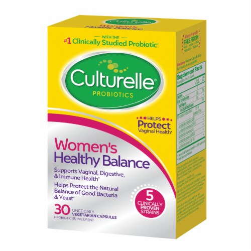 Culturelle® Probiotics Women's Healthy Balance Vegetarian Capsules Perspective: left
