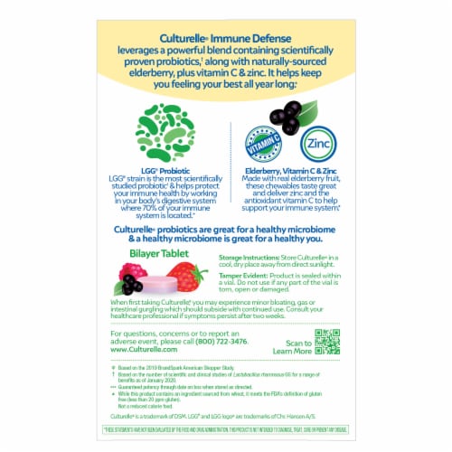 Culturelle® Immune Defense Mixed Berry Flavor Chewable Tablets Perspective: left