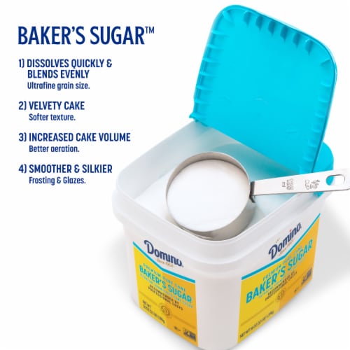 Domino Pure Cane Ultrafine Granulated Baker's Sugar Tub Perspective: left