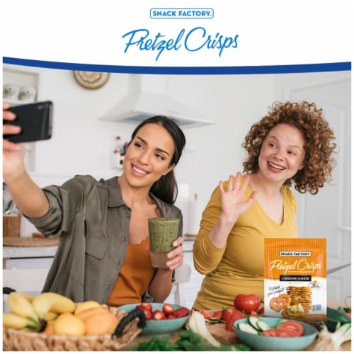 Snack Factory Pretzel Crisps Cheddar Cheese Perspective: left