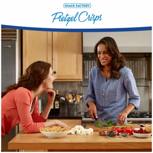 Snack Factory Cheddar Cheese Party Size Pretzel Crisps® Perspective: left