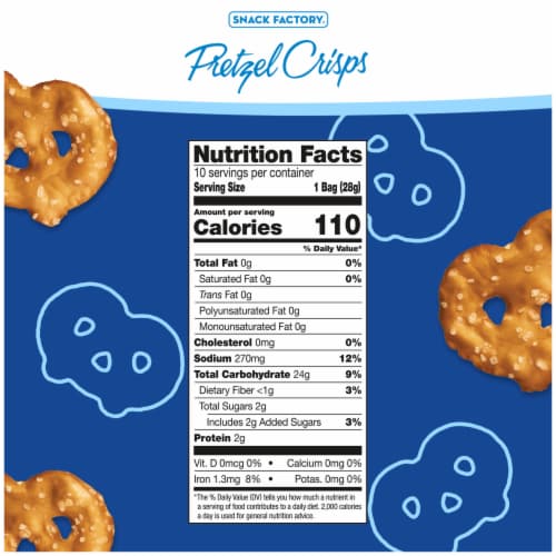 Snack Factory Pretzel Crisps Original 1 Oz Snack Bags Perspective: left