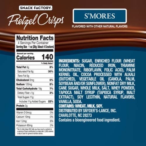 Snack Factory S'Mores Pretzel Crisps Perspective: left
