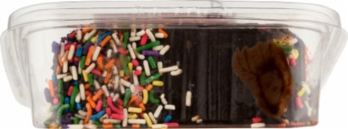 David's Cookies Chocolate Rainbow Cake Slice Perspective: left